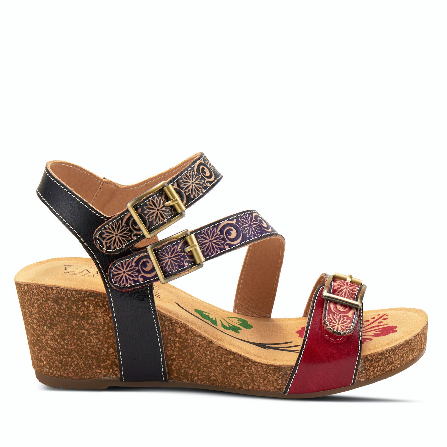 Tanja Adjustable Wedge in Red Multi