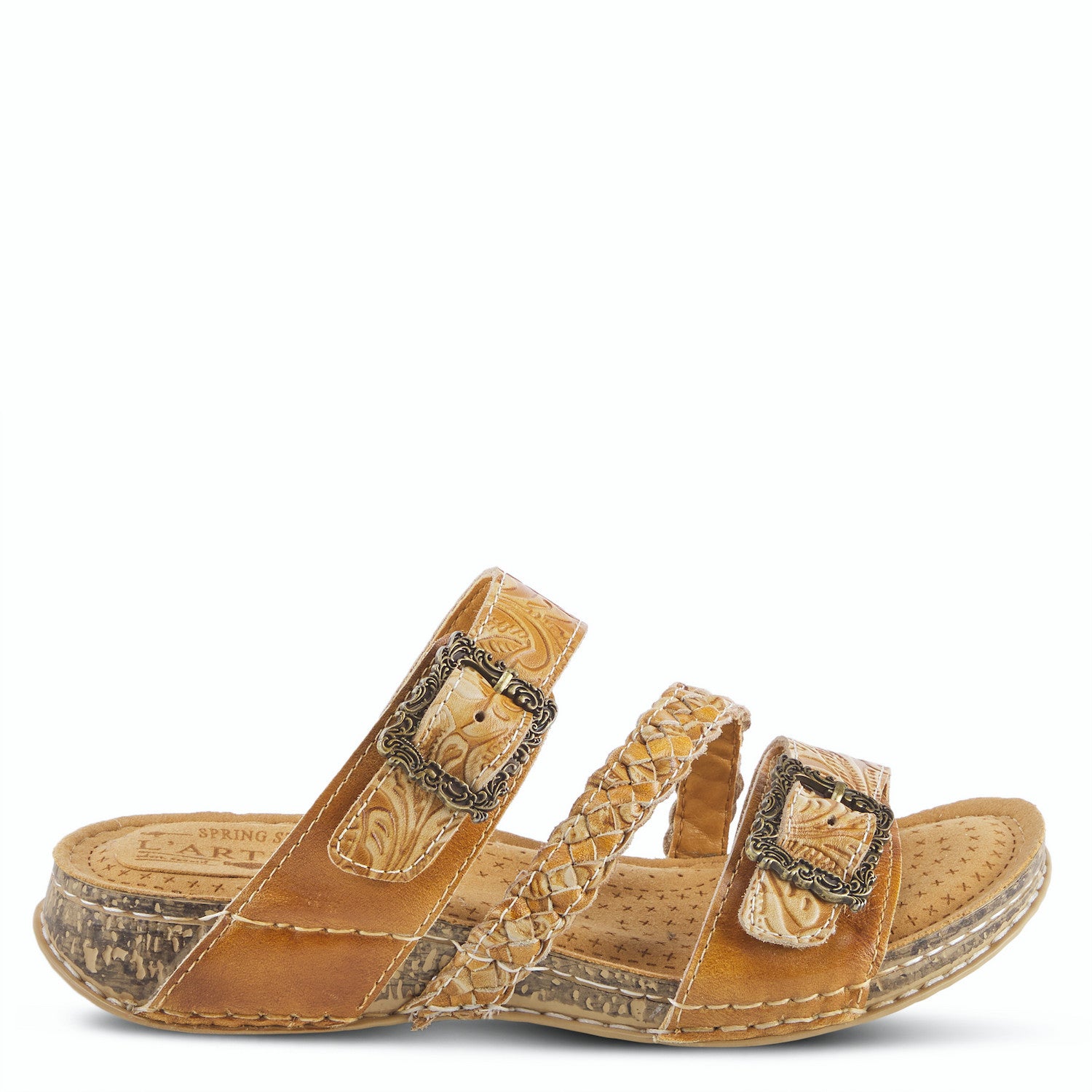 Astra Adjustable Braided Slide in Camel CLOSEOUTS