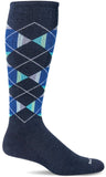 Prism Argyle Moderate Graduated Compression Socks in Navy