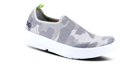 Women's OOMG eeZee Low Canvas Slip-On in White/Green Camo CLOSEOUTS