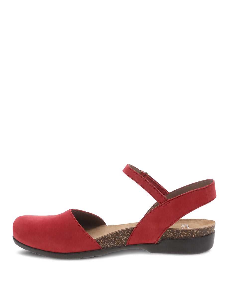 Rowan Closed Toe Sandal in Red Milled Nubuck