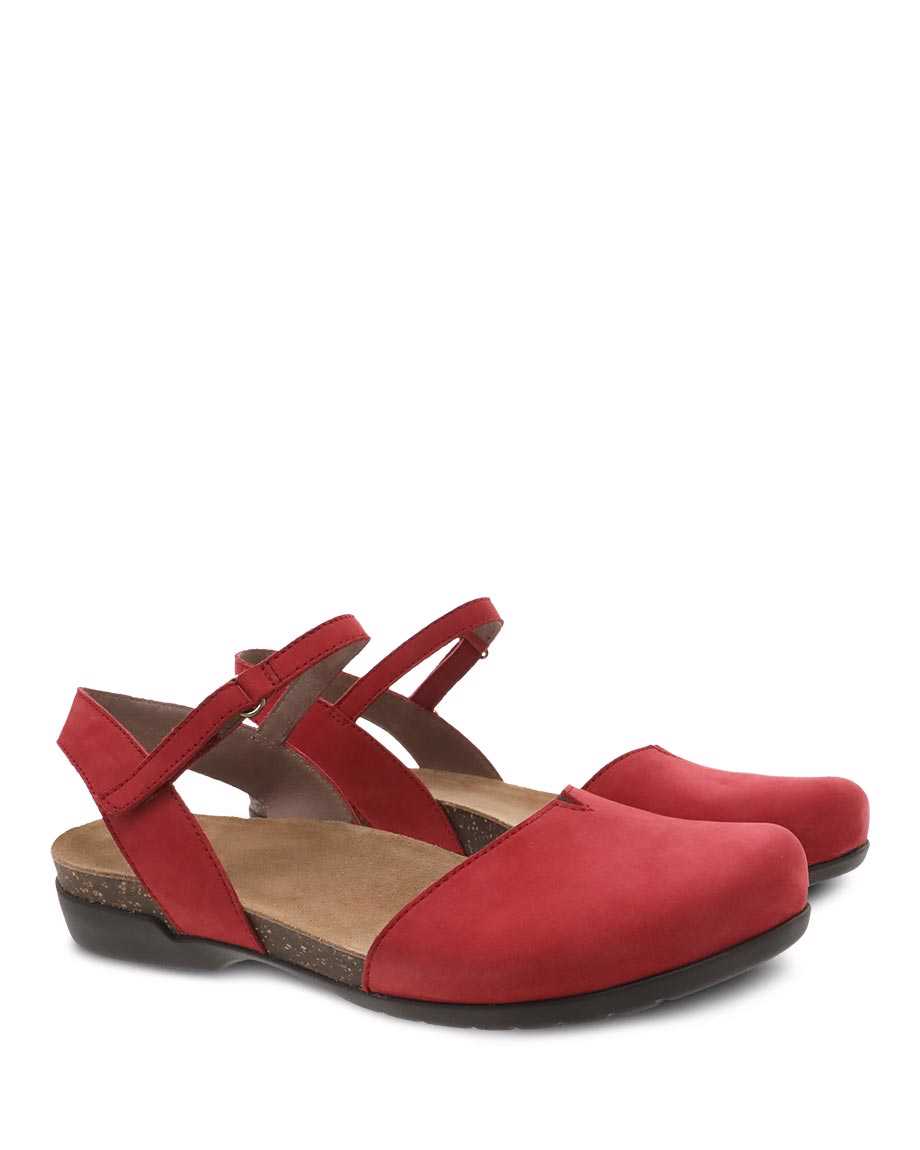 Rowan Closed Toe Sandal in Red Milled Nubuck