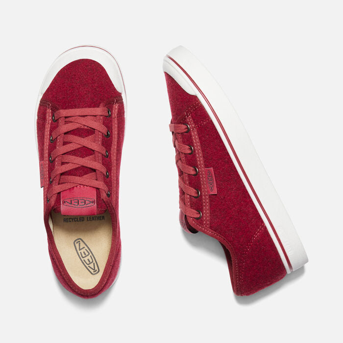 Elsa Sustainable Felt Retro Sneaker in Red CLOSEOUTS