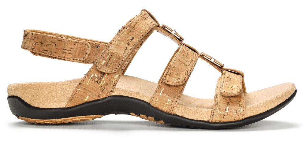 Amber Walking Sandal in Gold Cork