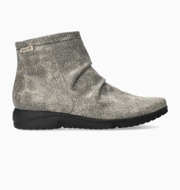 Rezia Ruched Ankle Boot in Fog Mikado