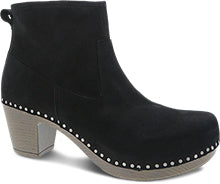 Sarah Milled Nubuck Boot in Black