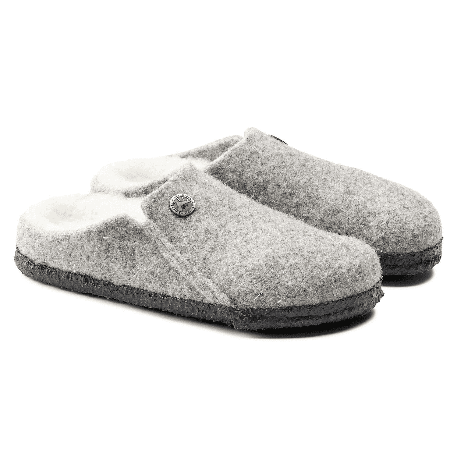 Zermatt Shearling Mule Slipper in Light Grey