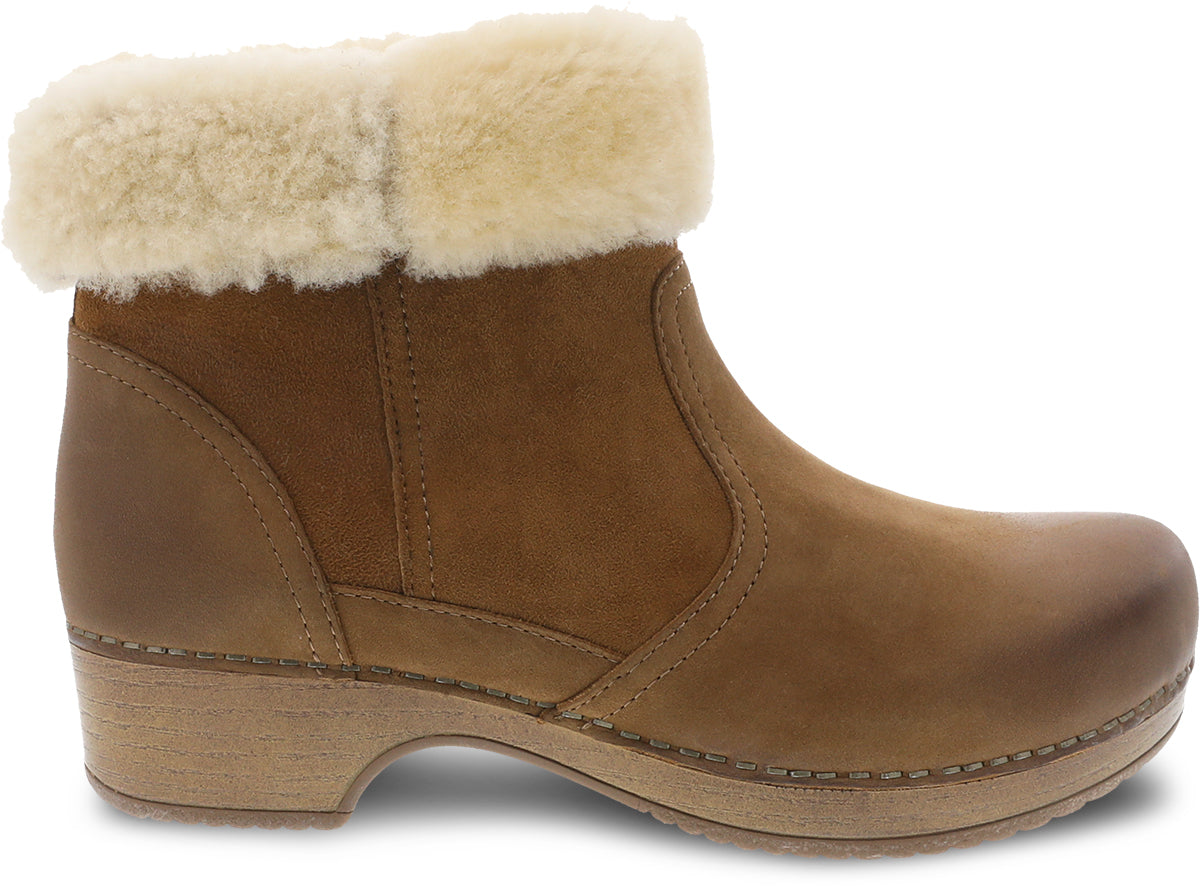 Bettie Nubuck Shearling Boot in Honey