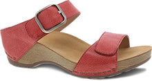 Tanya Burnished Adjustable Sandal in Coral