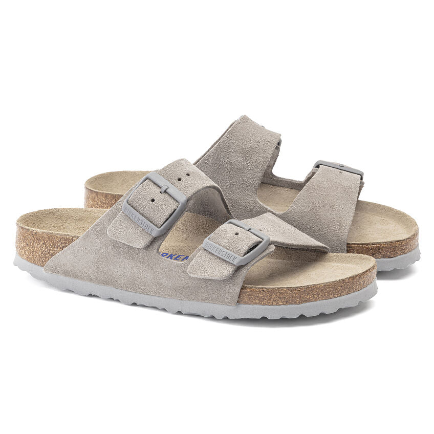 Arizona Soft Footbed Sandal in Stone Coin Leather