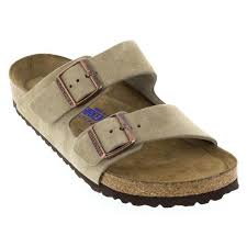 Arizona Soft Footbed Sandal in Taupe Suede