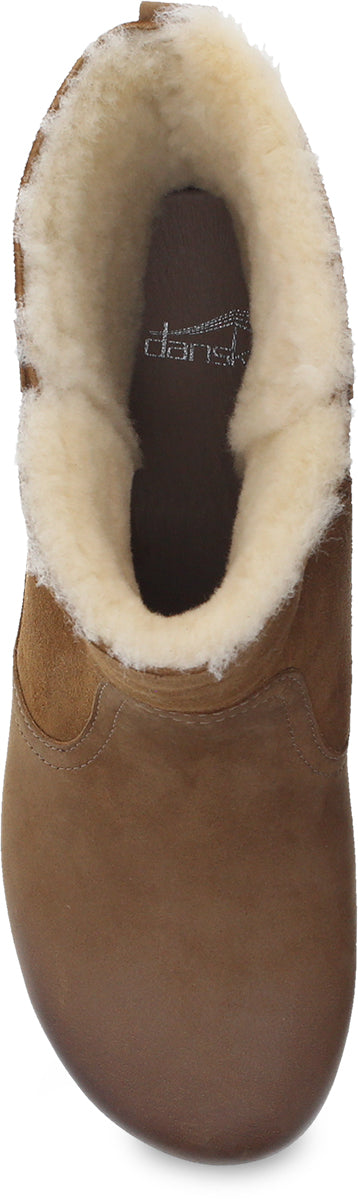 Bettie Nubuck Shearling Boot in Honey