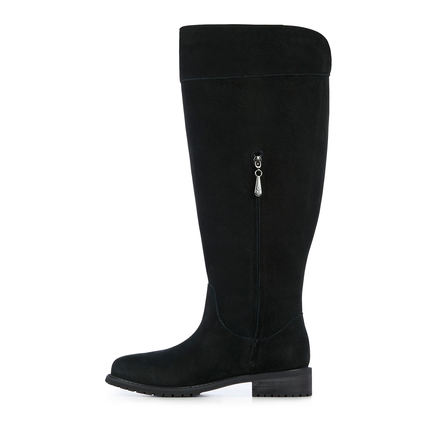 Hervey Knee High Waterproof Suede Boot in Black CLOSEOUTS