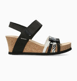 Lucia Lightweight Walking Wedge Sandal in Black and White