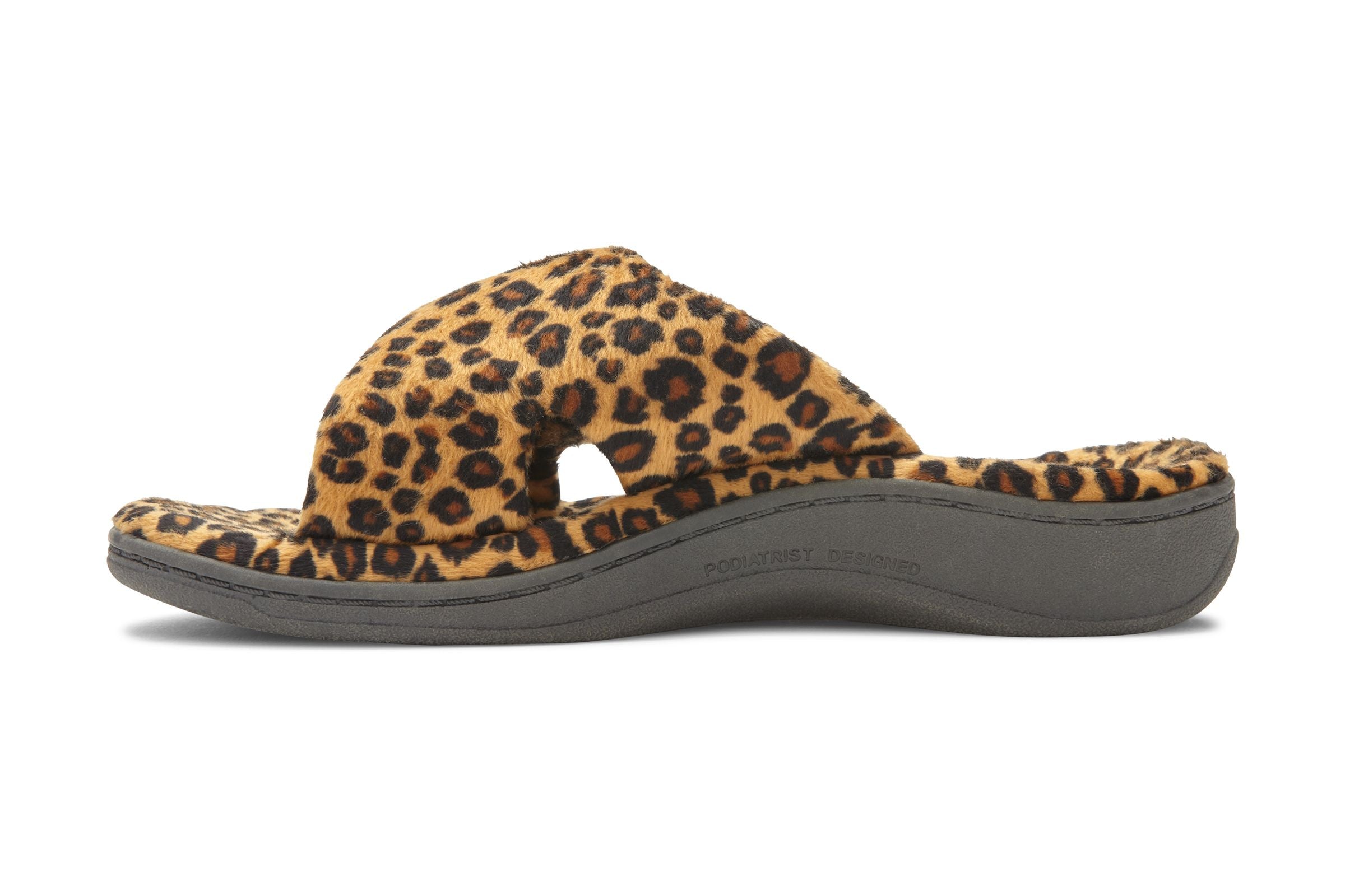 Indulge Relax Terry Cloth Slipper in Leopard CLOSEOUTS