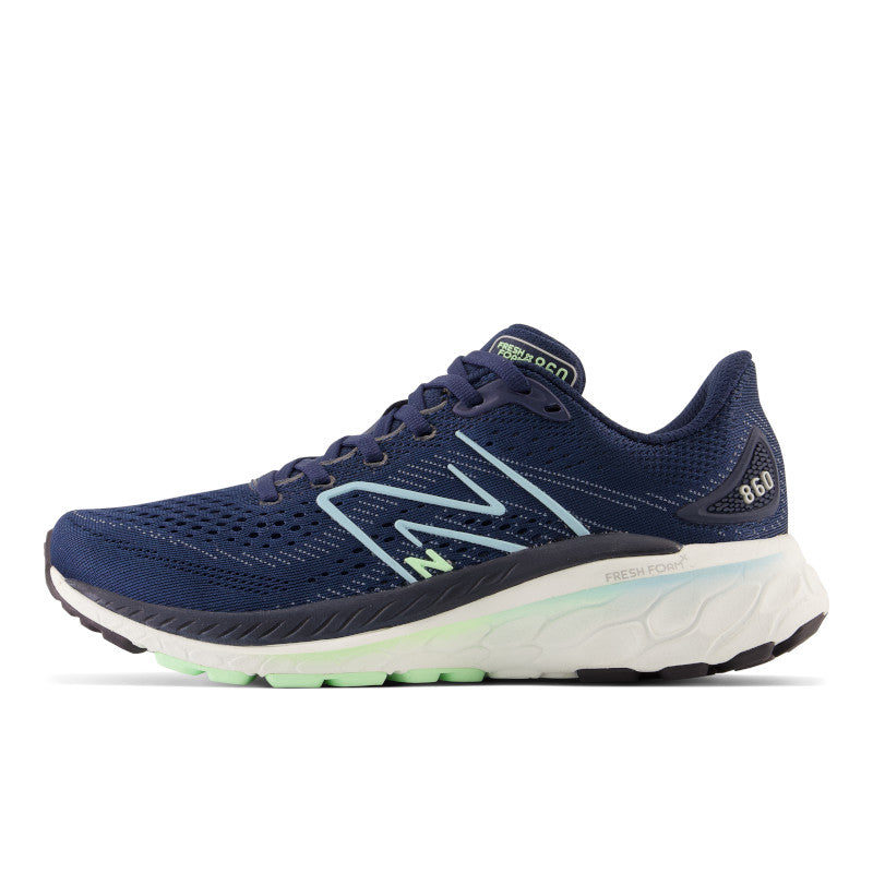 Women's 860 NB Navy with Bleach Blue and Green Aura V13