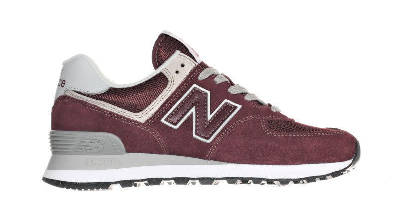 Women's Classic 574 Burgundy with White Lifestyle Sneaker