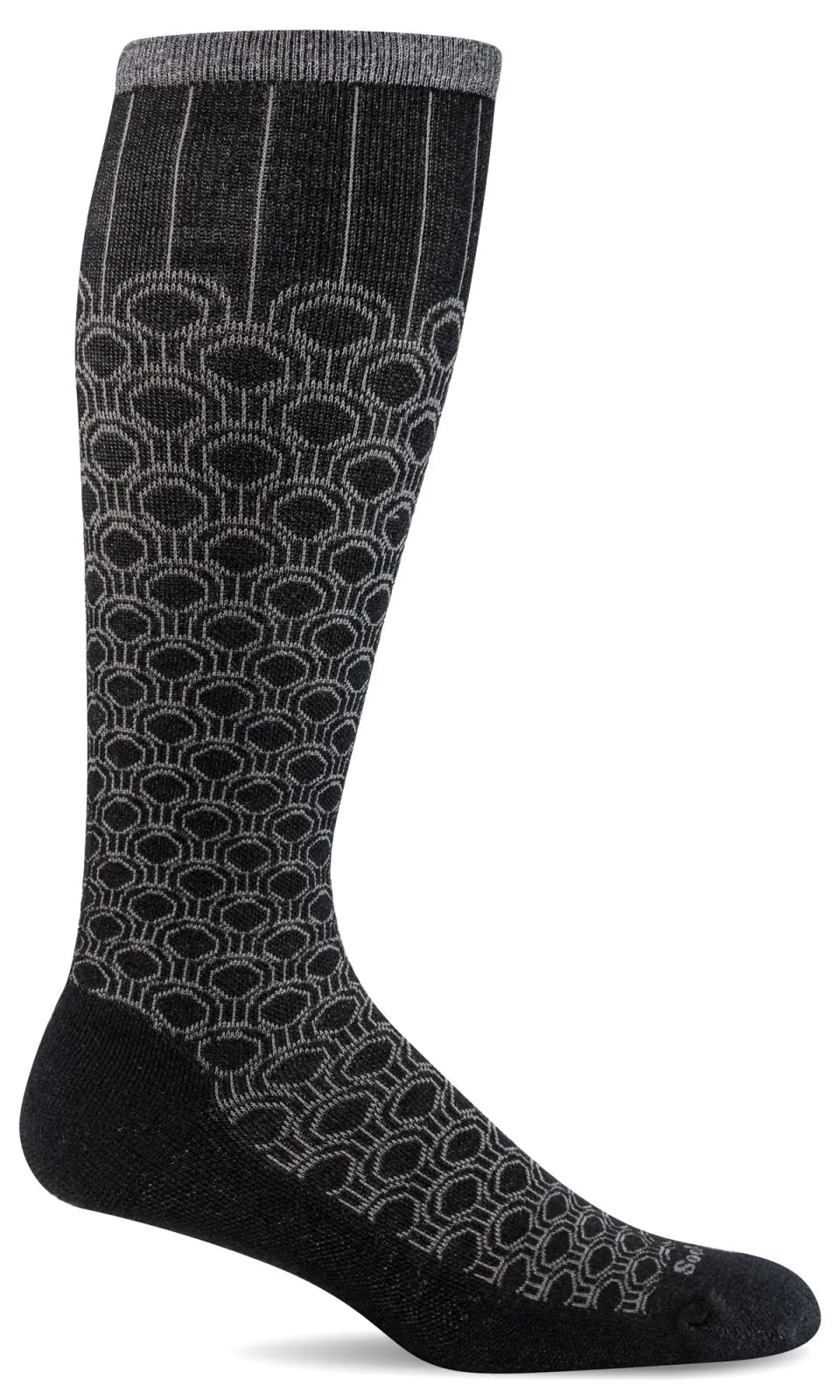 Deco Dot Moderate Graduated Compression Sock in Black