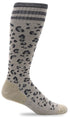 Leopard Moderate Graduated Compression Sock in Putty