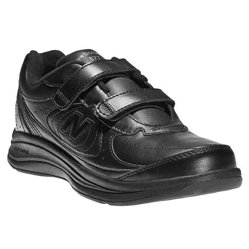 Women's Walking 577 Black Hook and Loop Shoe in Black