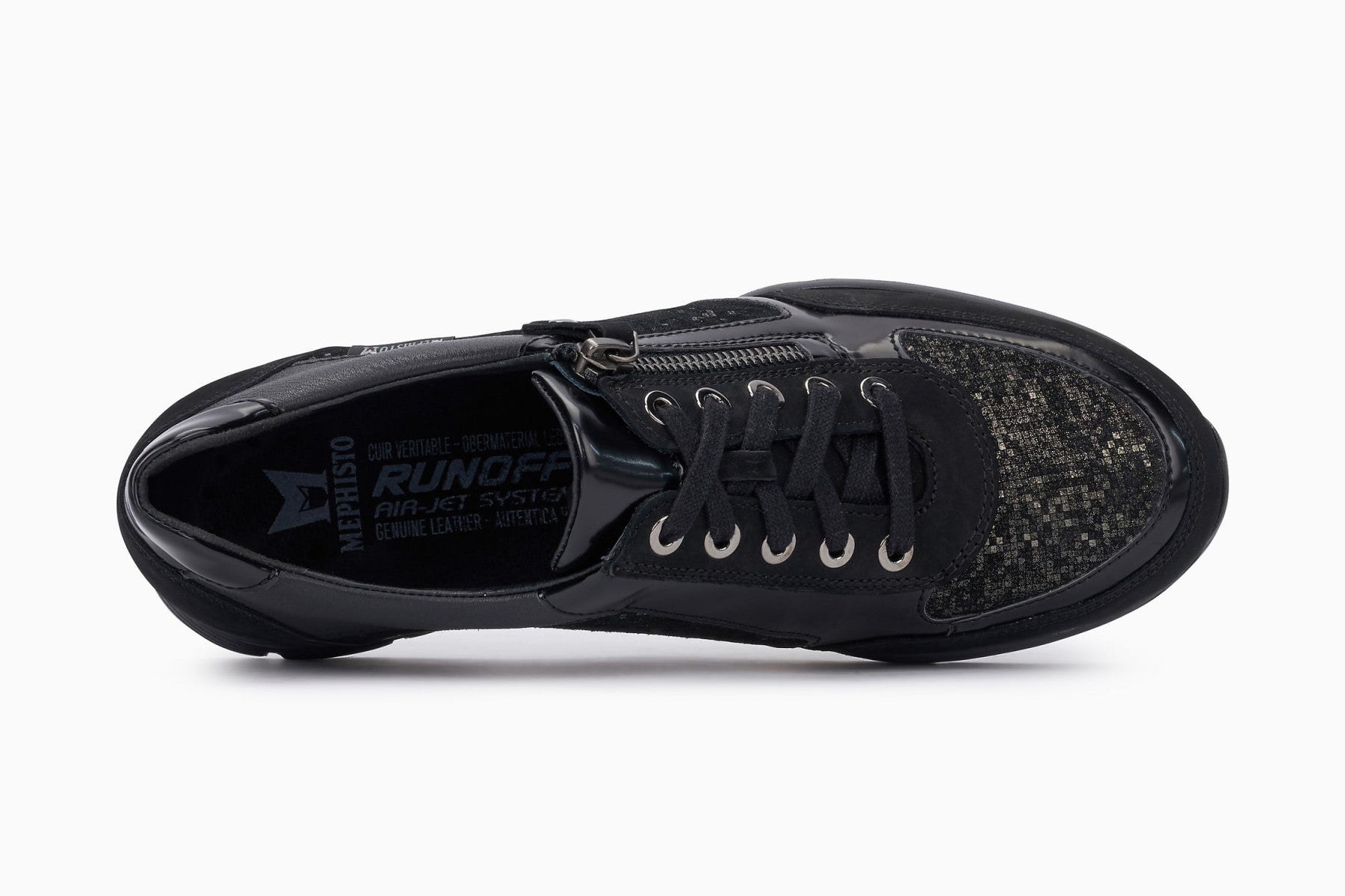 Ylona Zipper Sneaker in Fancy Black